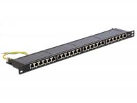 Delock 19 Patch Panel 24 Port Cat.6 0.5 U black