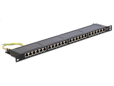 Delock 19 Patch Panel 24 Port Cat.6 0.5 U black