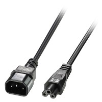 IEC C14 to IEC C5 Cloverleaf Extension Cable, 1m