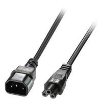 IEC C14 to IEC C5 Cloverleaf Extension Cable, 2m