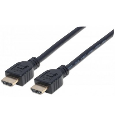 MANHATTAN High Speed HDMI Cable 4K, 3D, HDMI Male to Male, Shielded, Black, 1.8m