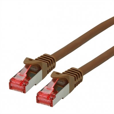 ROLINE S/FTP Patch Cord Cat.6 Component Level, LSOH, brown, 5.0 m