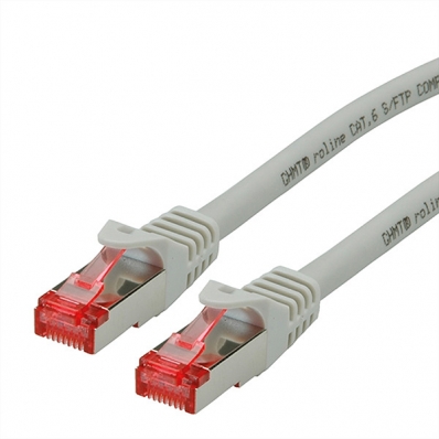 ROLINE S/FTP Patch Cord Cat.6 Component Level, LSOH, grey, 10.0 m