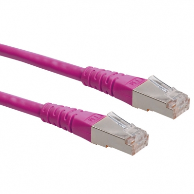 ROLINE S/FTP (PiMF) Patch Cord, Cat.6, pink, 0.5 m