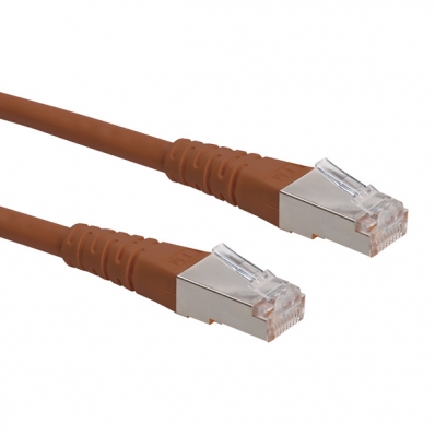 ROLINE S/FTP (PiMF) Patch Cord, Cat.6, brown, 0.5 m