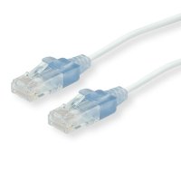 ROLINE UTP Patch Cord, Cat.6, slim, white, 1.0 m