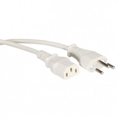 VALUE Power Cable, Straight IEC, white, 1.8m, CH, 1.8 m