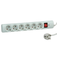VALUE Power Strip, 6-way, with Switch, Surge Protection, white
