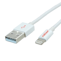 ROLINE Lightning to USB cable for iPhone, iPod, iPad, white, 0.15 m