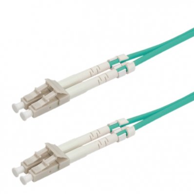 Value Fibre Optic Jumper Cable, 50/125µm, LC/LC, OM3, turquoise, 1.0 m