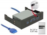 Delock 3.5″ / 5.25″ USB 3.0 Hub 4 Port