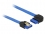 Delock Cable SATA 6 Gb/s receptacle straight > SATA receptacle right angled 70 cm blue with gold clips