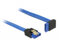 Delock Cable SATA 6 Gb/s receptacle straight > SATA receptacle upwards angled 70 cm blue with gold clips