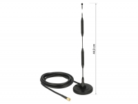 Delock LTE Antenna SMA plug 5 dBi fixed omnidirectional with magnetic base and connection cable (RG-58, 3 m) outdoor black