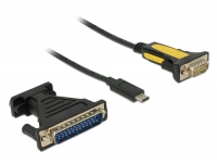 Delock Adapter USB Type-C™ > 1 x Serial DB9 RS-232 + Adapter DB25