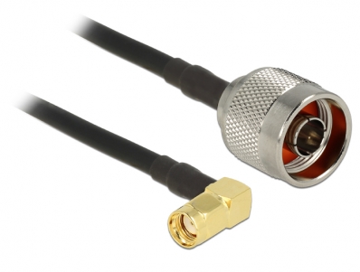 Delock Antenna cable N Plug > RP-SMA Plug 90° CFD200 0.3 m low loss