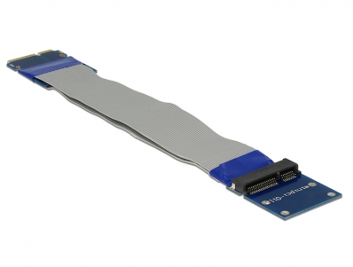 Delock Extension Mini PCI Express / mSATA male > slot riser card with flexible cable 13 cm