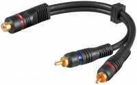 Delock Cable 1 x RCA female > 2 x RCA male 20 cm OFC black