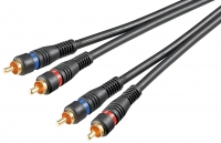 Delock Kabel 2 x Cinch Stecker > 2 x Cinch Stecker 10,0 m koaxial OFC schwarz