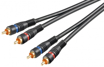 Delock Cable 2 x RCA male > 2 x RCA male 0.2 m coaxial OFC black