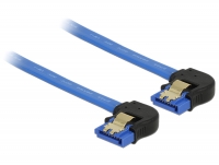 Delock Cable SATA 6 Gb/s receptacle downwards angled > SATA receptacle downwards angled 20 cm blue with gold clips