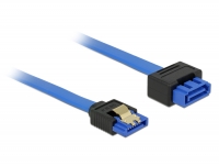 Delock Extension cable SATA 6 Gb/s receptacle straight > SATA plug straight 70 cm blue latchtype