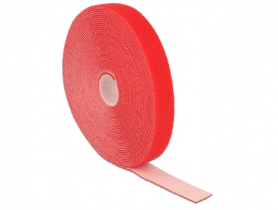 Delock Hook-and-loop fasteners L 10 m x W 20 mm roll red