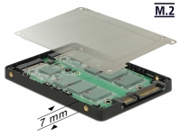 Delock 2.5″ Converter SATA 22 pin > 2 x M.2 with RAID with Enclosure