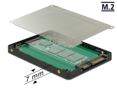 Delock 2.5″ Converter SATA 22 pin > M.2 with Enclosure