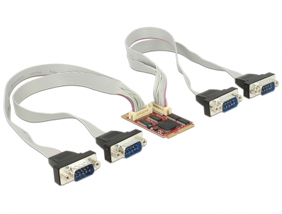Delock Modul MiniPCIe I/O PCIe full size 4 x Serial RS-232 -40 °C ~ 85 °C