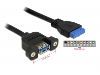 Delock Cable USB 3.0 pin header female > 1 x USB 3.0-A female