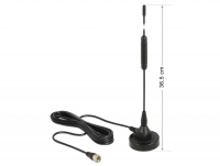 Delock DAB+ Antenna F Plug 0 dBi omnidirectional with magnetical stand fixed black