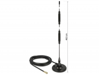 Delock LTE Antenna SMA plug 7 dBi fixed omnidirectional with magnetic base and connection cable (RG-58, 3 m) outdoor black