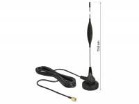 Delock GSM Antenna SMA plug 5 dBi fixed omnidirectional with magnetic base and connection cable (RG-174, 3 m) outdoor black
