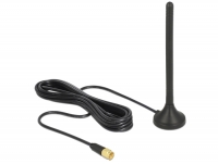 Delock GSM / UMTS / LTE Antenna SMA plug 2.5 dBi fixed omnidirectional with magnetic base and connection cable (RG-174, 3 m) out