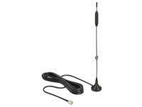 Delock LTE / GSM / UMTS Antenna SMA plug 5 dBi omnidirectional with magnetic base and connection cable (RG-174, 3 m) outdoor bla