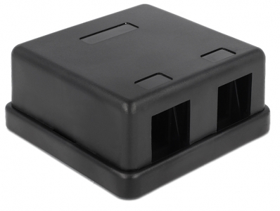 Delock Keystone Surface Mounted Box 2 Port black