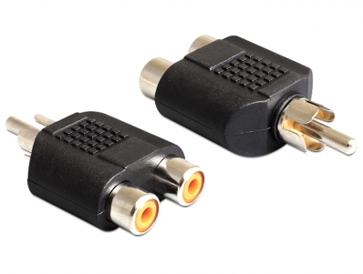 Delock Adapter 2 x RCA female > 1 x RCA male