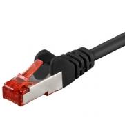 Goobay Kabel RJ45 C6 1,0m SFTP schwarz CU