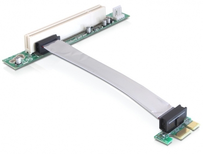 Delock Riser card PCI Express x1 > PCI 32Bit 5 V with flexible cable 13 cm left insertion