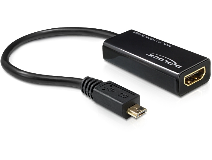 Delock Adapter MHL Micro USB pin male Speed HDMI female + USB Micro female - DCP SIA