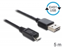 Delock Cable EASY-USB 2.0 Type-A male > USB 2.0 Type Micro-B male 5 m black
