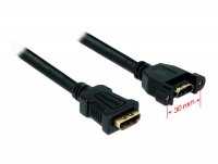Delock Cable HDMI A female > HDMI A female panel-mount 25 cm