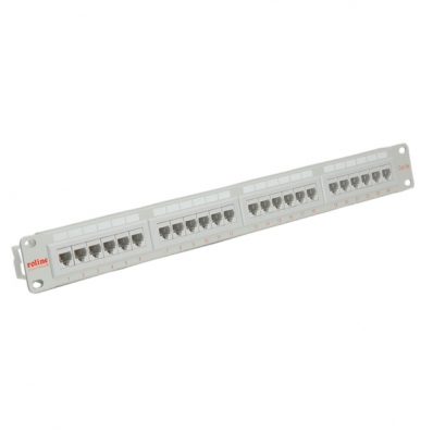 ROLINE Cat.5e 19" Patch Panel, 24 Ports, UTP, light grey