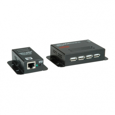 ROLINE USB 2.0 Extender over RJ-45, PoC, 4x USB, max. 50m