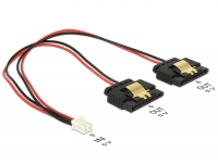 Delock Cable Power 2 pin female > 2 x SATA 15 pin receptacle (5 V) metal 20 cm
