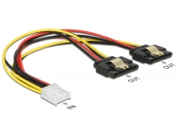 Delock Cable Power Floppy 4 pin female > 2 x SATA 15 pin female metal 20 cm