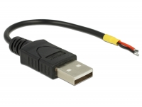 Delock Cable USB 2.0 Type-A male > 2 x open wires power 10 cm Raspberry Pi