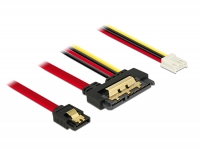 Delock Cable SATA 6 Gb/s 7 pin receptacle + Floppy 4 pin power female > SATA 22 pin receptacle straight metal 30 cm