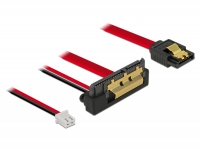 Delock Cable SATA 6 Gb/s 7 pin receptacle + 2 pin power female > SATA 22 pin receptacle downwards angled (5 V) metal 30 cm
